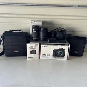 Canon EOS 80D Digital SLR Camera w/two lenses - Black with extras! - Picture 1 of 9