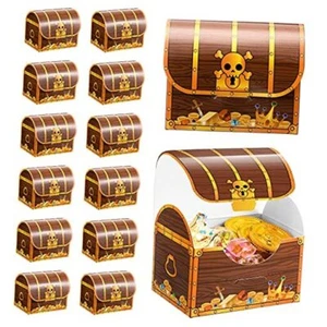 Treasure Treat Chest Boxes Cardboard Pirate Treasure Treat 24 Simple Style - Picture 1 of 7