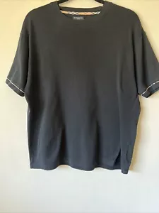 Burberry Golf Tee Shirt Men's Size Medium Black Nova Check Trim 100% Cotton - Picture 1 of 7
