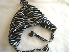 Ladies Hat & Scarf Set Zebra One Size Fleece