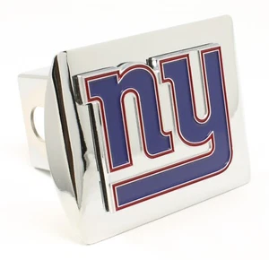 Cubierta de enganche cromada con acabado de espejo New York Giants con logotipo de metal 3d color - Imagen 1 de 2