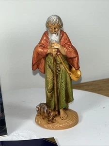 Fontanini Abraham & Hund 5" Erbstück Krippe Weihnachtsdorf Figur Lesen - Bild 1 von 6