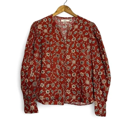 Blusa Isabel Marant Étoile Feminina Vermelha Floral Linho Tamanho Médio (40) - Imagem 1 de 4