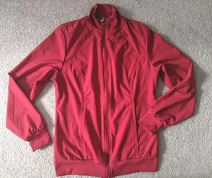 Cherokee Infinity Scrub Jacket Size Medium Women's Red Active Stretch Zip 2391A - Picture 1 of 24