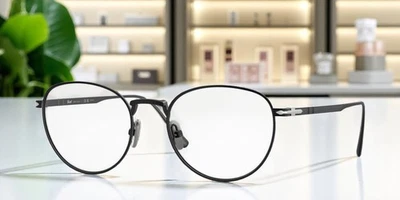 Lente de demostración negra mate PERSOL PO5002VT 8004 Phantos 51 mm para hombre Foto 1 de 2