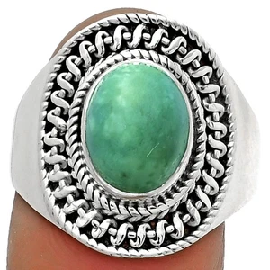 Natural Turquoise Magnesite 925 Sterling Silver Ring s.9 Jewelry R-1279 - Picture 1 of 5
