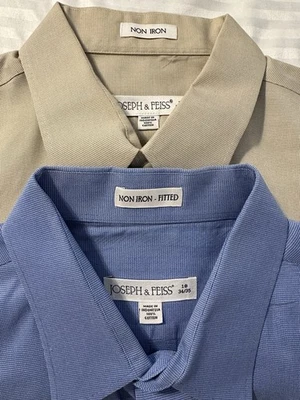 Joseph & Feiss Mens (2) Non-Iron Dress Shirt Sz 18 34/35 Long Sleeve Button-Up - Image 1 of 4