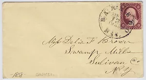 #26A-3 centesimi 1857, 37L10i, "MARABOO/DEC/13/1858/Wis." CDS to Swamp Mills, NY - Foto 1 di 2