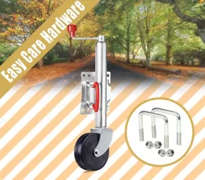 Swing Up 6" Solid Rubber Jockey Wheel 453KG 1000LB Caravan Boat Trailer U BOLT . - Picture 1 of 10