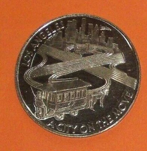LOS ANGELES COIN TOKEN MEDAL LOT 1981 BIRTHDAY DOLLAR $1 CITY ON THE MOVE CAMEO - Picture 1 of 3