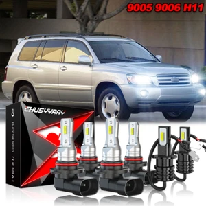 Para For Toyota Highlander 2001-2003 6X LED faro Hi Lo + Kit de luz antiniebla - Picture 1 of 13