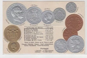 28069 Präge Ak Portugal mit Abbildungen von Münzen um 1915 - Bild 1 von 1