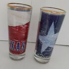  2 Texas state Flag color 4-inch tall Shot Glass shotglasses shot glass