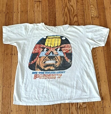 Camisa Judge Dredd vintage años 80 "¿Te sientes afortunado punk"? Camiseta Foto 1 de 4