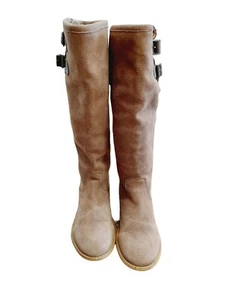 EMU Women’s Toowoobah Tall Winter Boots Tan Suede Sheepskin Fur Lining Size 8 - Picture 1 of 12