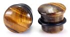 Organic Tiger's Eye Stone O-Ring Gauges/Plugs/Tunnels 2 Piece (1 Pair) A/2/2/29