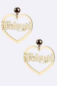 Pendientes colgantes de corazón acrílico BABY GIRL - Imagen 1 de 3