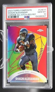Shaun Alexander - 2023 Topps Composite Chrome All-Etch 3/5 Red Refractor PSA 10 - Picture 1 of 3