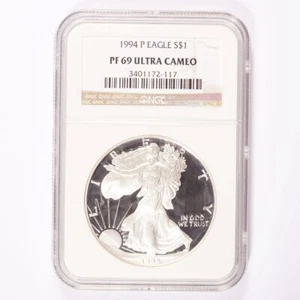 1994-P Silver American Eagle Proof Dollar NGC PF 69 Ultra Cameo - Picture 1 of 2