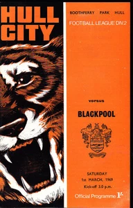 Hull City V Blackpool 1968/69 01-03-1969 División 2 - Imagen 1 de 1