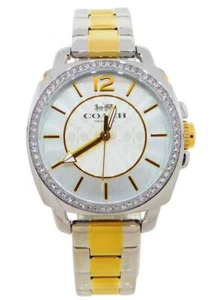 COACH Boyfriend Logo Women's Gold / Silver Tone Stainless Steel Watch 14503143 - Picture 1 of 2