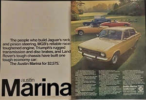 1973 Austin Marina Print Ad MGB Jaguar XKE Triumph TR6 Land Rover - Picture 1 of 1