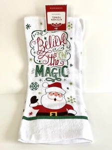 Santa Claus kitchen towel Believe in the Magic, Holiday Time Wal-Mart, cotton - Picture 1 of 2