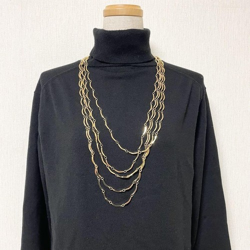 SAINT LAURENT (YSL) Collana catena oro Yves Saint Laurent YSL 5 fili 76 cm 93 cm lunghezza catena