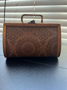 Vintage 1940s Box Bag Purse – Wood, Rattan & Willow Handbag - Picture 1 of 7