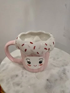 Ceramic  Valentine Mrs. Pink Cupcake Coffee Mug  Microwavable & Dishwasher Safe - Picture 1 of 2