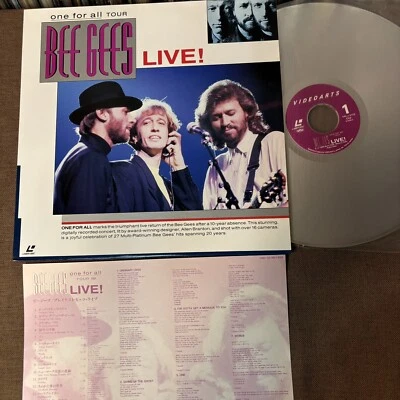 BEE GEES One For All Tour Live! JAPAN Laser Disc LD VALJ-3123 INSERT 1990 issue - Image 1 of 4