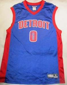 Vtg NBA Distressed Home Jersey~Detroit Pistons # 0  Drummond~Men's M~Preowned - Picture 1 of 7