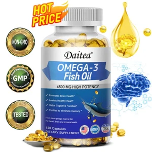 Aceite de pescado Omega-3 4500 mg alta resistencia apoya la salud del corazón - Imagen 1 de 10