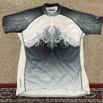 Jersey de ciclismo Primal cremallera completa alas de Ícaro negro blanco 2XL bolsillos traseros Foto 1 de 4