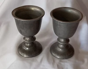 Vintage Paar Wilton Armetale RWP Zinn Pflug Taverne 5 1/8" Wein Wasserkelch - Bild 1 von 6