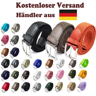 Cintura in tessuto elasticizzato intrecciato donna uomo cintura elastica 85-155 cm - Immagine 1 di 2