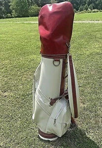 Ladies golf bag, Austad's, 6 divider, Leather/vinyl with cover and club socks - Picture 1 of 12