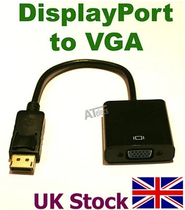 DisplayPort cavo convertitore adattatore da DP a VGA DP 2 VGA SVGA - stock UK - Foto 1 di 5