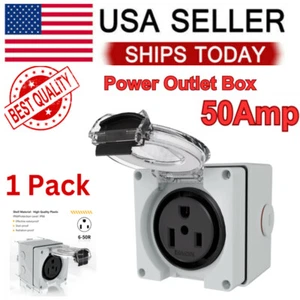 STARELO 50Amp Power Outlet Box,NEMA 5-50R Receptacle,250Volt Heavy-Duty Outdoor - Picture 1 of 12