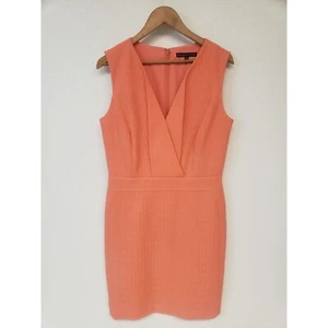 Preston & York Womens 10 Peach V-Neck Sheath Dress - Picture 1 of 10