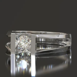 1CT Round Cut Lab Grown/CVD Diamond Men's Wedding Ring 14K Gold IGI Certified - Picture 1 of 15