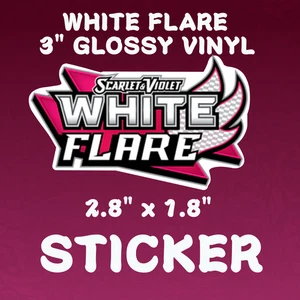White Flare Glossy Vinyl 3" Logo Sticker - Pokemon TCG - Picture 1 of 2