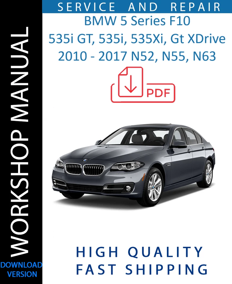 BMW 535i Xi 2011 2012 2013 2014 2015 2016 2017 manual de taller de reparación de servicio Foto 1 de 1