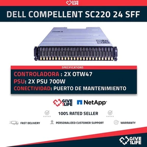 DELL COMPELLENT SC220 24 SFF STORAGE ARRAY + 2X 0TW47 + 2PSU - Picture 1 of 6