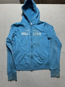 Y2k Hollister California Full Zip Hoodie Womens M Blue Embroidered 2000s Bratz - Picture 1 of 8