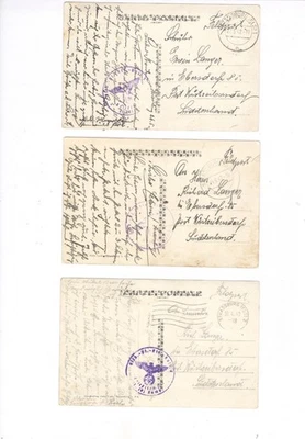 Feldpost Postkarten 2.WK von Strassburg Elsas in das  Sudetenland 1942 - Bild 1 von 2