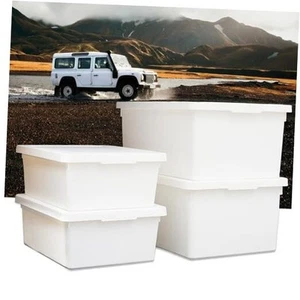 high-end White multifunction Car Trunk Organizer with Lid, Set of 4 Stackable - Picture 1 of 7