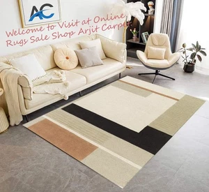 Striped Modern Designer Rugs Handmade Rugs Luxurious Comfort and Hand Tufted - Picture 1 of 7