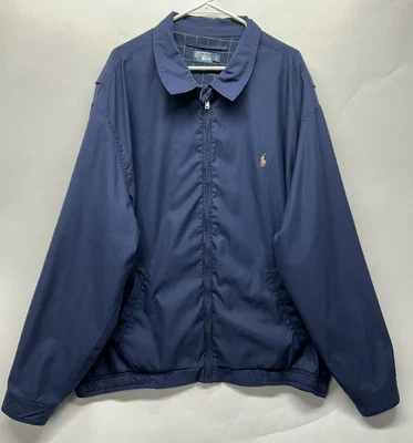 Polo Ralph Lauren Mens Size 3XLT Blue Long Sleeve Harrington Full Zip Jacket - Image 1 of 4