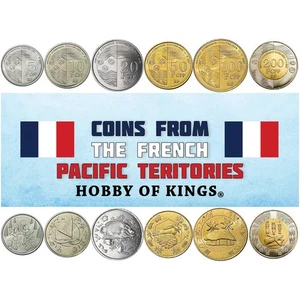 French Pacific | 6 Coin Set | 5 - 200 Francs | 2021 - 2022 - Picture 1 of 2